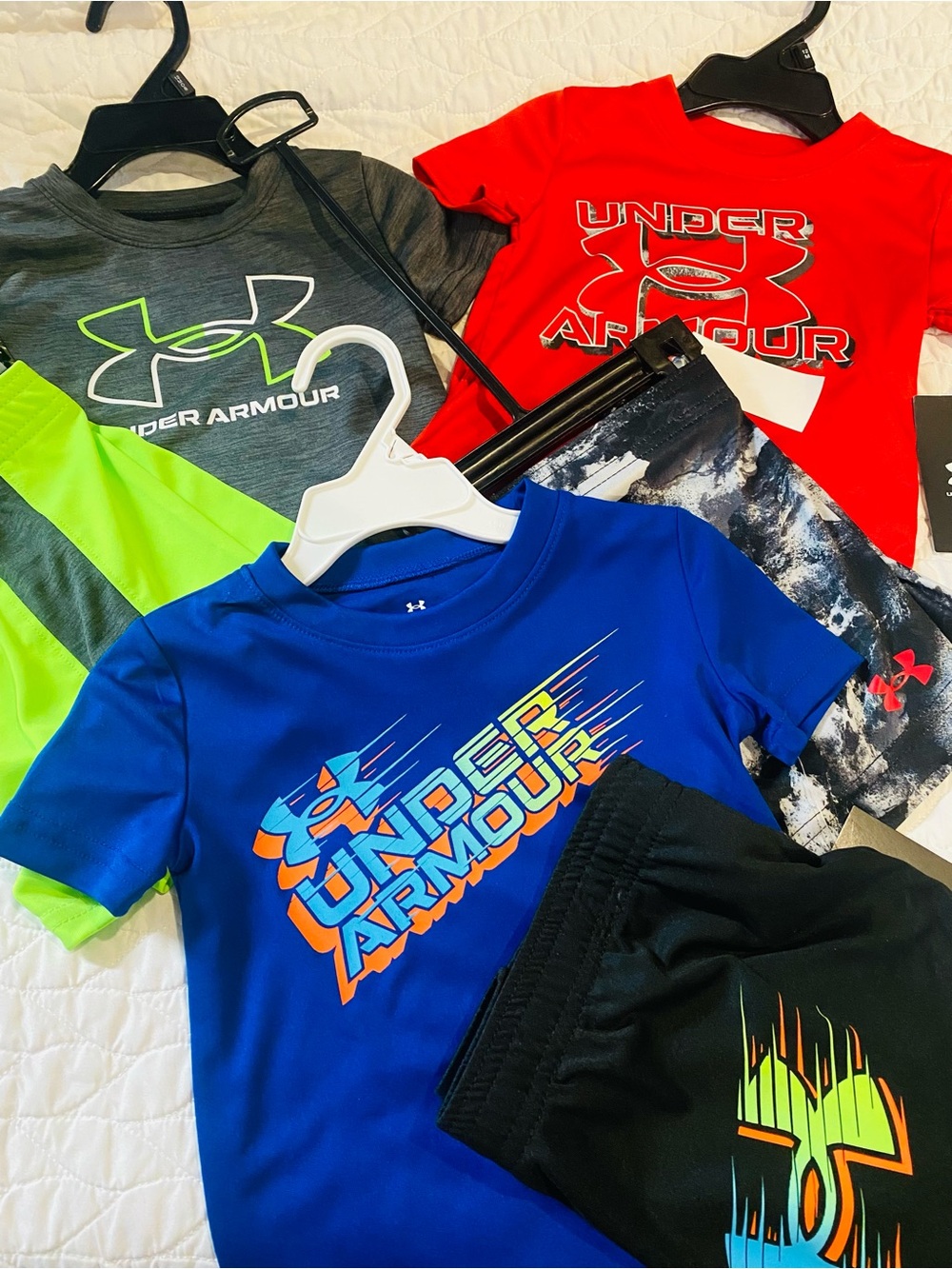 Under Armour Kids Bright Royal Blue Graphic Tee with Neon Accent